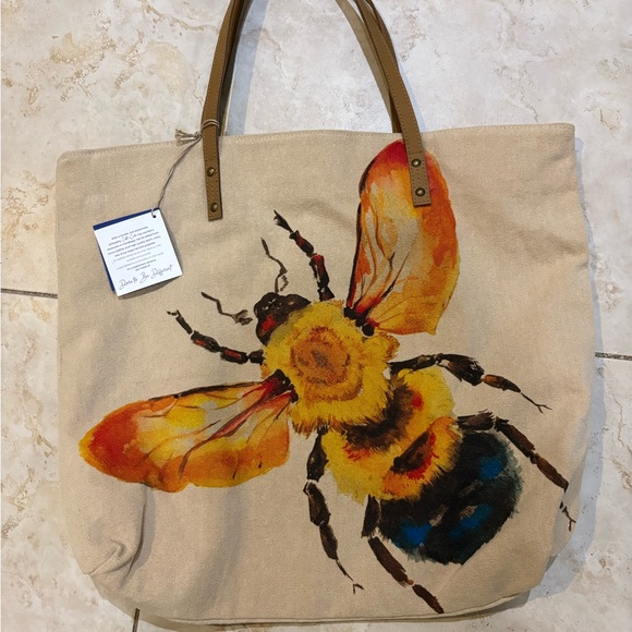 Artistic Bee Canvas Tote Bag - Picture 1 of 7